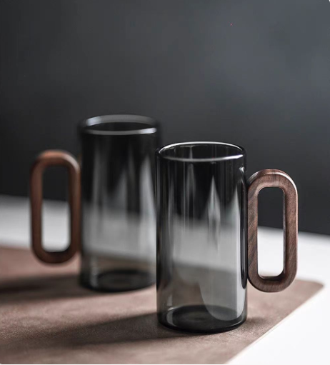 Vaso Mug Vidrio ™ con Asa Madera